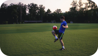 Soccer stadium during a night game
